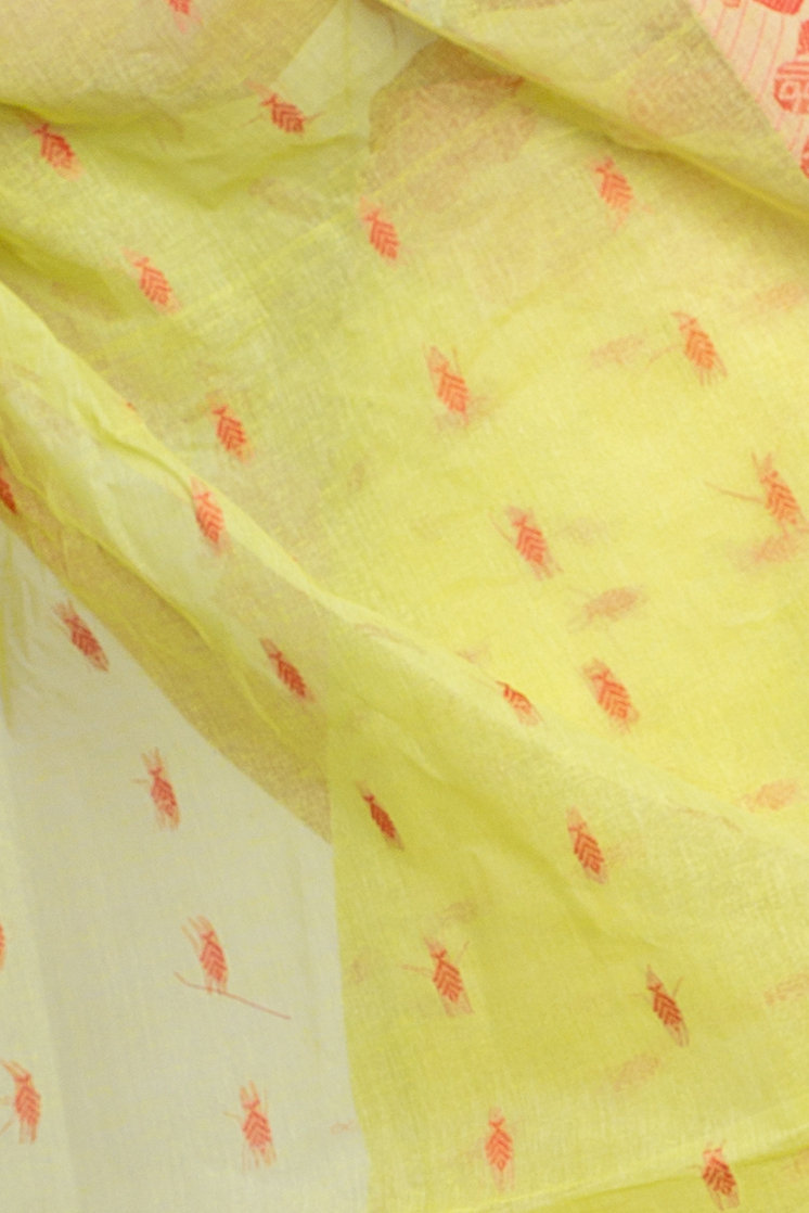 Light Green Pure Cotton MOYUR PAR Tant Saree (900)